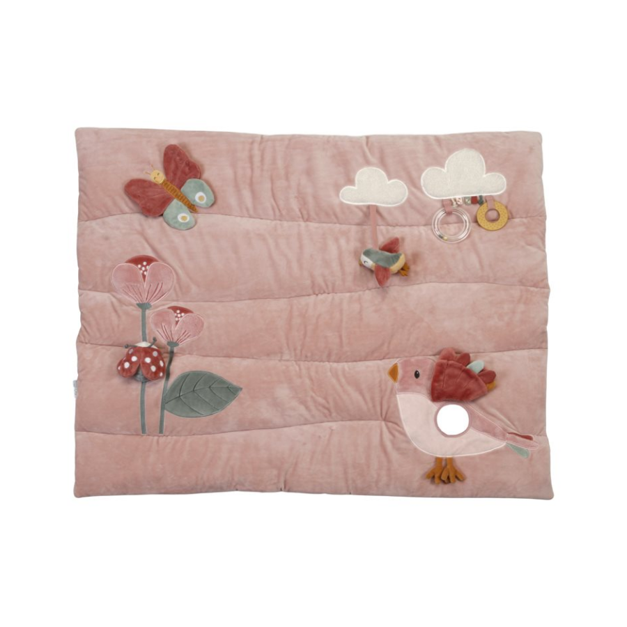 Tappetino palestrina morbido tummy time- Flowers & Butterflies