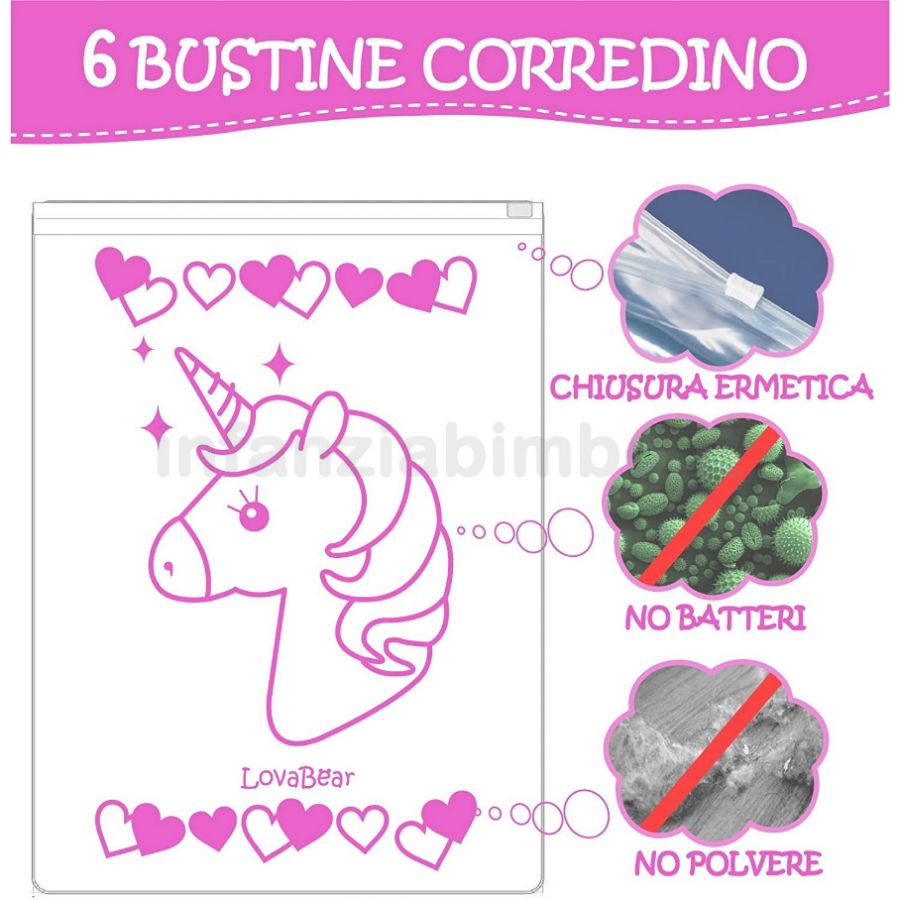 Bustine per Corredino - Unicorno Fuxia 2