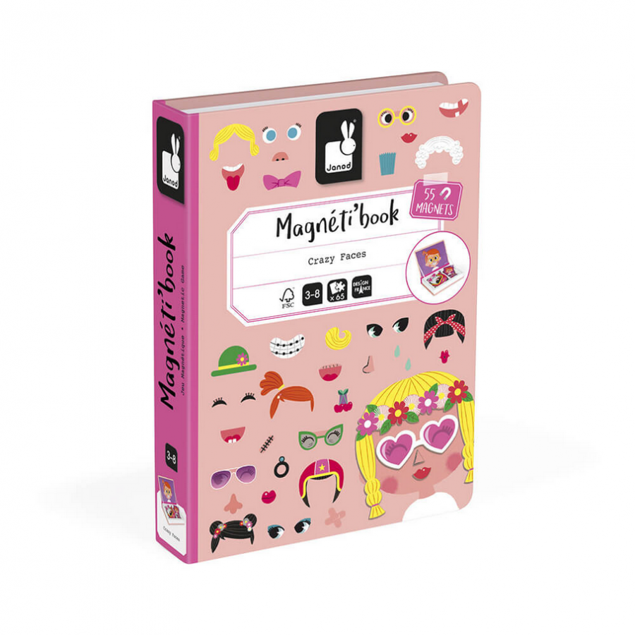 Magnéti'Book Libro magnetico - Crazy Faces Girls