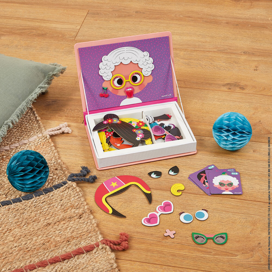 Magnéti'Book Libro magnetico - Crazy Faces Girls 2