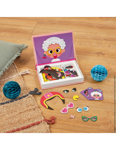 Magnéti'Book Libro magnetico - Crazy Faces Girls