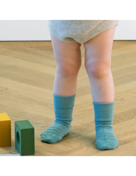Calzini antiscivolo Dusty Blue in bamboo