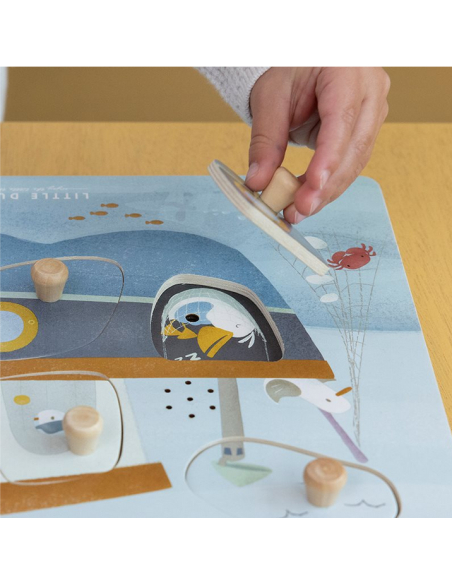 Puzzle sonoro in legno con forme a incastro Sailors Bay