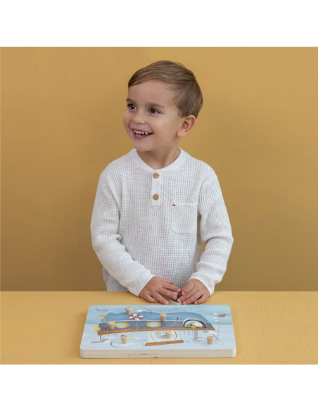 Puzzle sonoro in legno con forme a incastro Sailors Bay