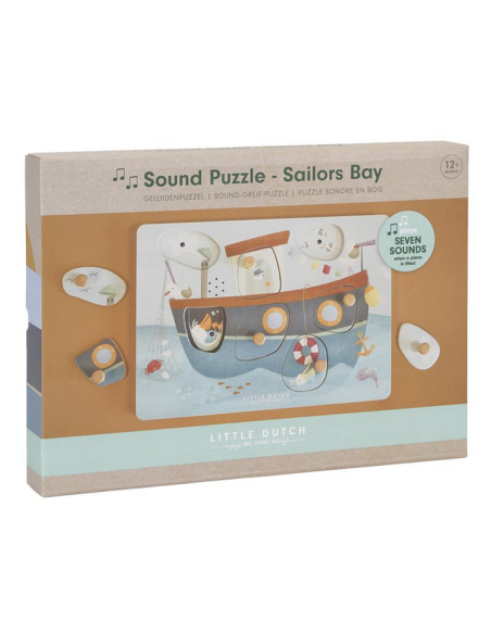 Puzzle sonoro in legno con forme a incastro Sailors Bay