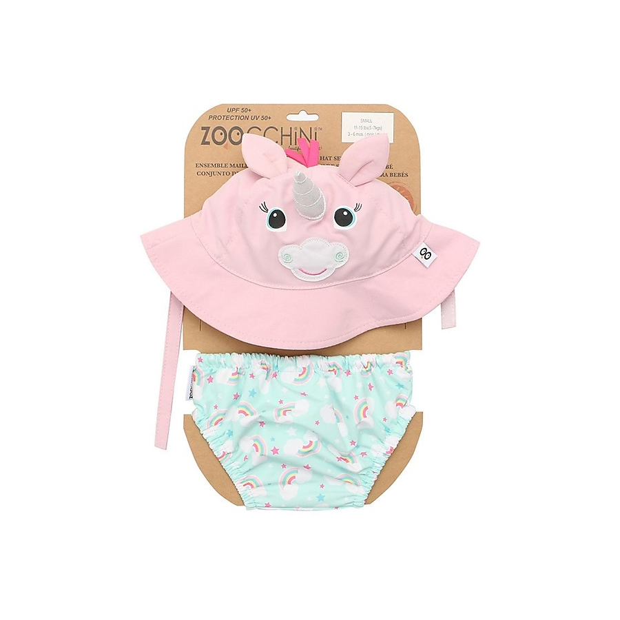Set Baby Costumino Contenitivo + Cappellino, Allie l'Alicorno con protezione solare UPF 50+