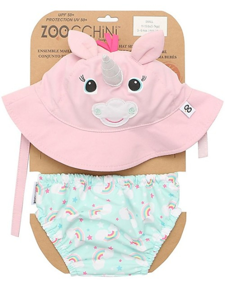 Set Baby Costumino Contenitivo + Cappellino, Allie l'Alicorno con protezione solare UPF 50+