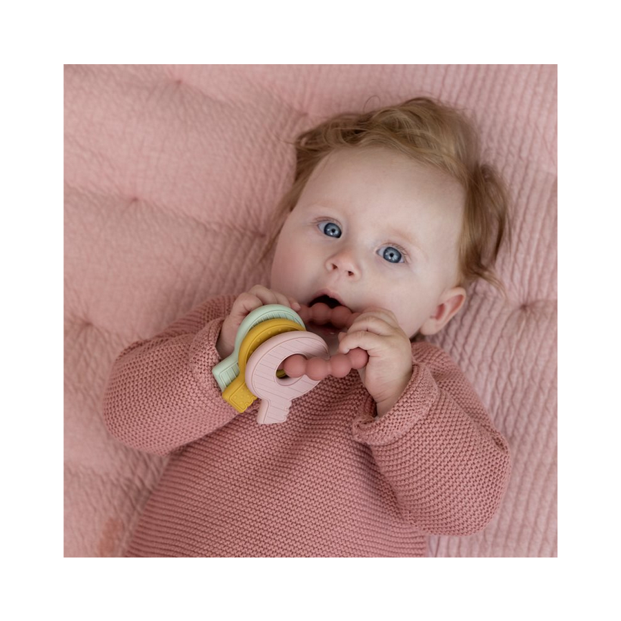 Braccialetto in silicone con chiavi rosa 2
