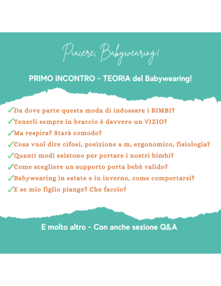 Piacere, Babywearing! Percordo online di due incontri sul portare.