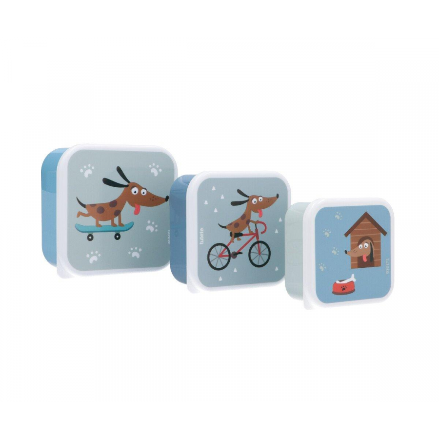 Set di 3 Scatoline Snack Skater Dog