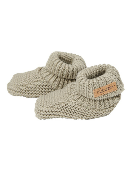 Babbucce neonato in tricot Olive Babbucce neonato in tricot Olive