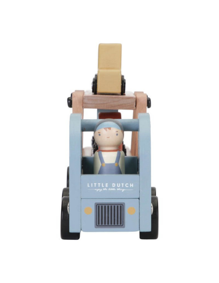 Camioncino in legno con rimorchio e macchinine