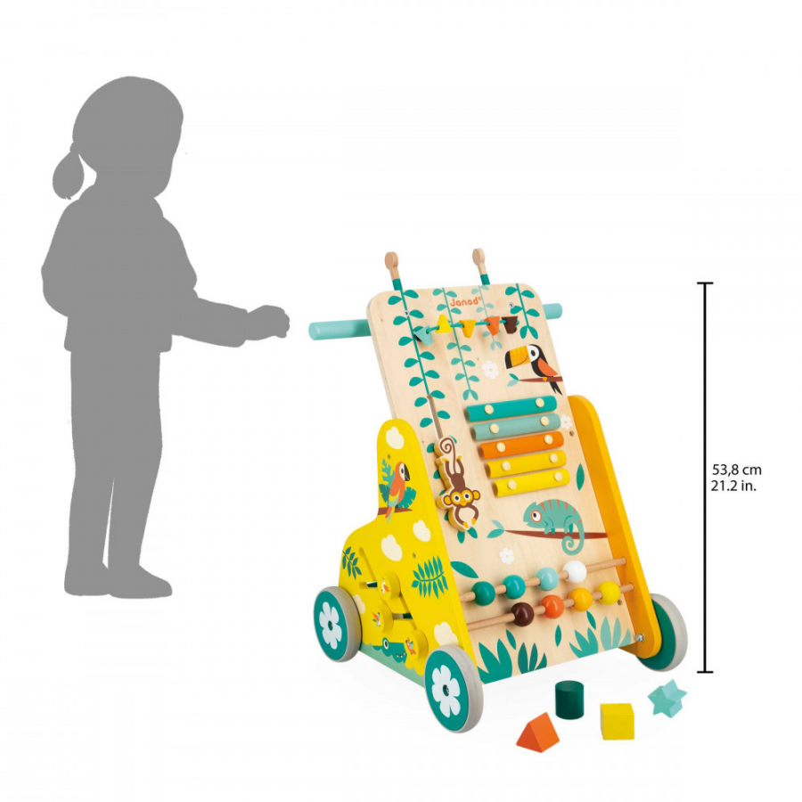 Giocattoli senso-motori Giocattoli a dondolo, cavalcabili e carrelli Tropik - Carrello Multiattività
