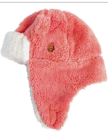 Cappello Invernale Trapper - con Orecchie - Rosa - Morbido Tessuto Sherpa