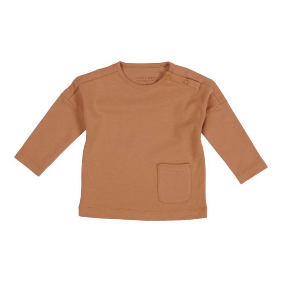 T-shirt maniche lunghe con collo tondo Almond