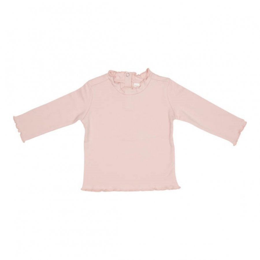 T-shirt maniche lunghe con volant Soft Pink