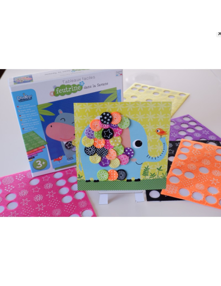 Quadro facile in feltro - La savana