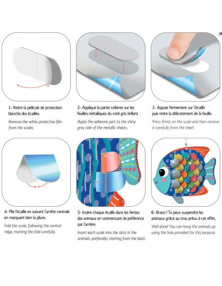 Animali facili da decorare, squame metalliche "Animali marini"