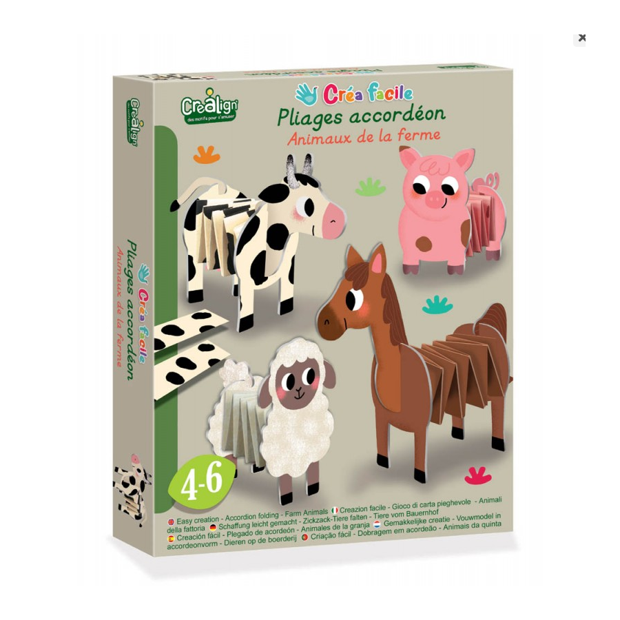 Facile creazione, pieghe a fisarmonica "Animali della fattoria".