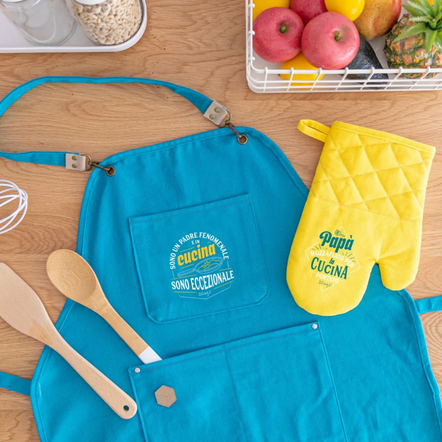 Set di grembiule + presina - Sono un padre fenomenale e in cucina sono eccezionale