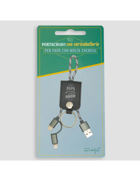 Portachiavi con caricabatterie per il cellulare - Papà, non ti manca niente