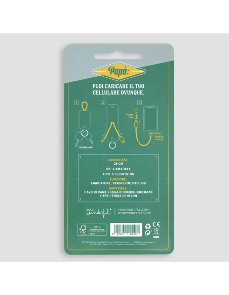 Portachiavi con caricabatterie per il cellulare - Papà, non ti manca niente