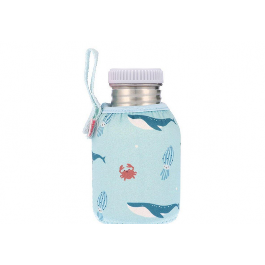 Bottiglia  350ml Acciaio con cover neoprene Oceano