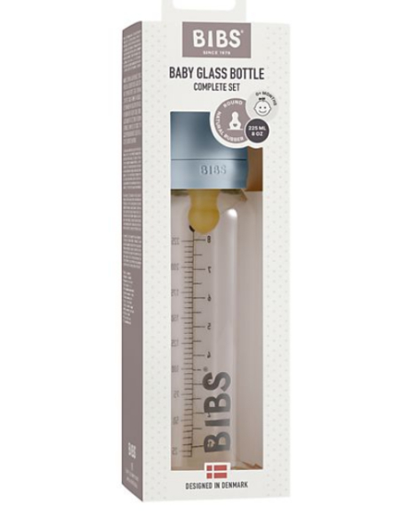 Set Completo Biberon in Vetro - Baby Blue - 225 ml