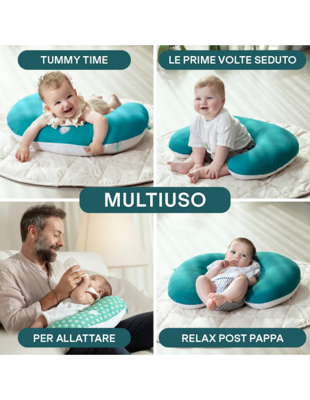 Cuscino Allattamento Koala Hug Baby - Ottanio e Bianco