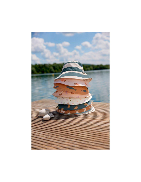 Cappellino reversibile con protezione solare - Fish Light Pink