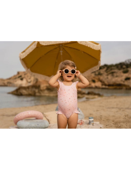 Costume intero con volant bimba Little Pink Flowers UPF 50+