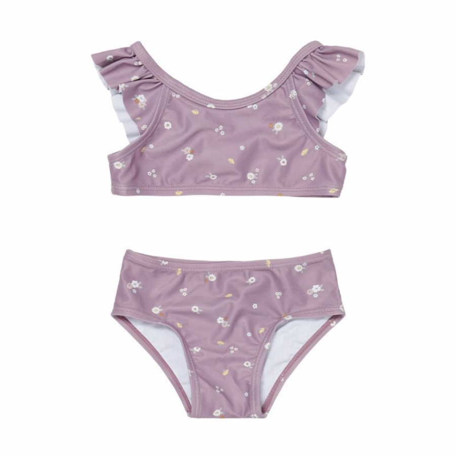 Costume due pezzi con volant bimba Mauve Blossom UPF 50+ 2