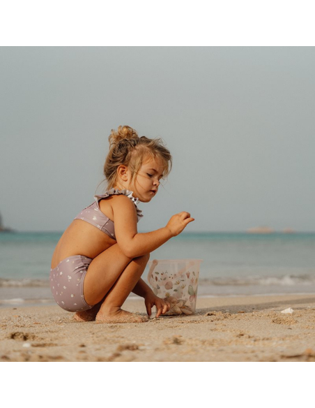 Costume due pezzi con volant bimba Mauve Blossom UPF 50+
