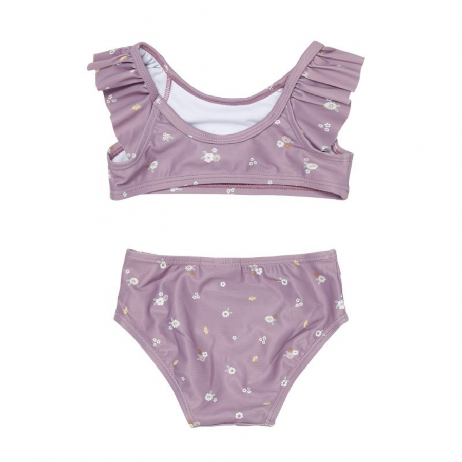 Costume due pezzi con volant bimba Mauve Blossom UPF 50+