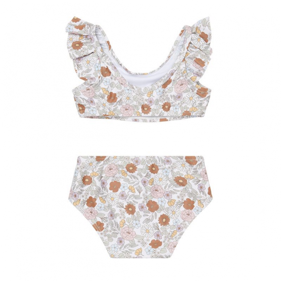 Costume due pezzi con volant bimba Vintage Little Flowers UPF 50+ 2