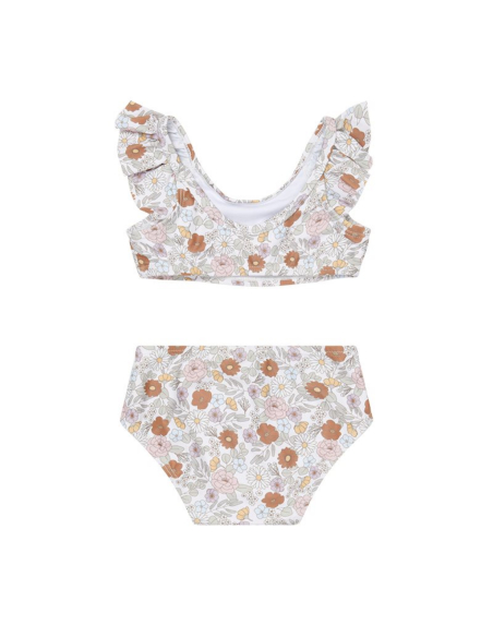 Costume due pezzi con volant bimba Vintage Little Flowers UPF 50+