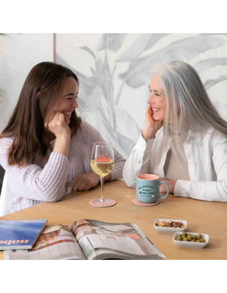 Set calice da vino + sottobicchiere + tazza - Per le mamme che sono più belle del weekend