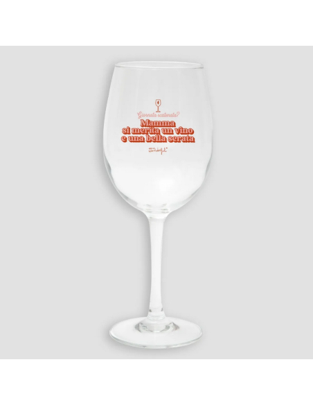 Set calice da vino + sottobicchiere + tazza - Per le mamme che sono più belle del weekend