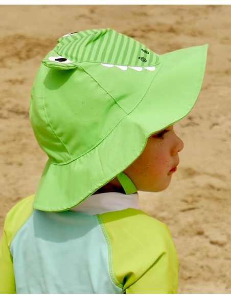 Set Baby Costumino Contenitivo + Cappellino,  COCCODRILLO con protezione solare UPF 50+ Set Baby Costumino Contenitivo + Cappellino,  COCCODRILLO con protezione solare UPF 50+