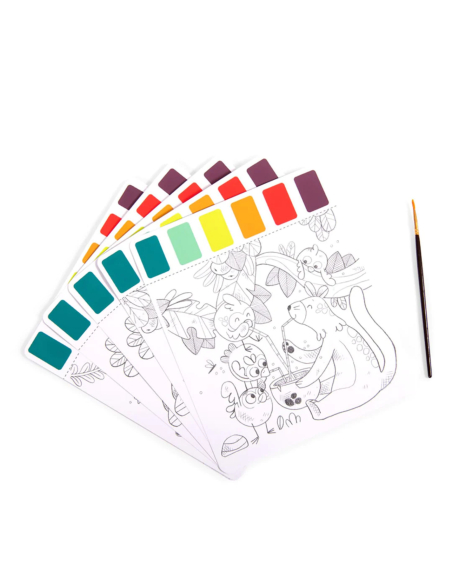 Pittura tavolozza magica con pennello - Dans la Jungle