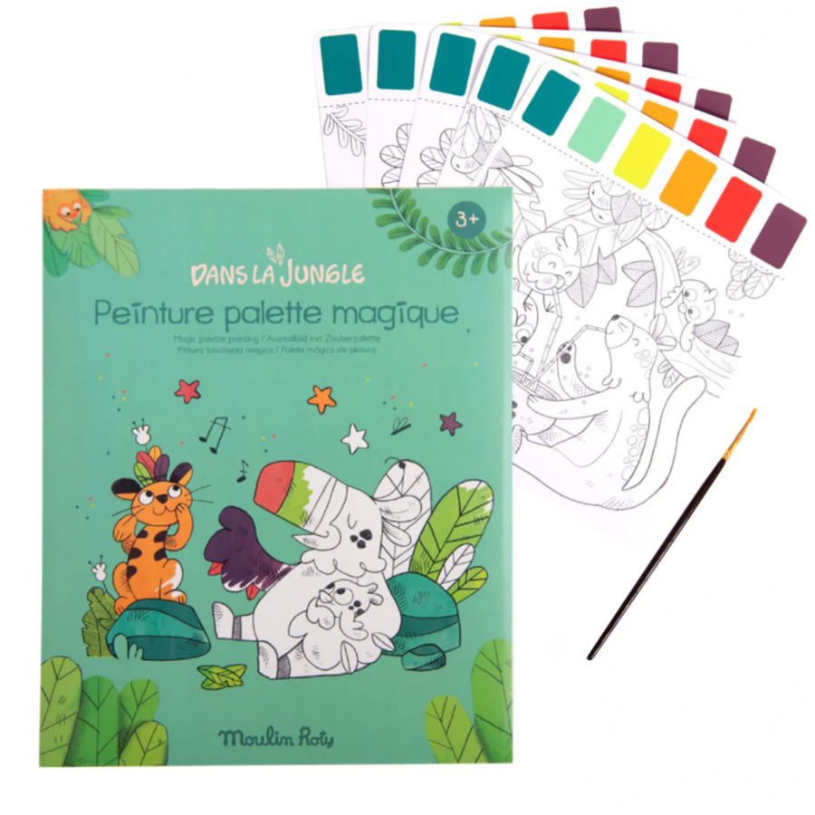 Pittura tavolozza magica con pennello - Dans la Jungle