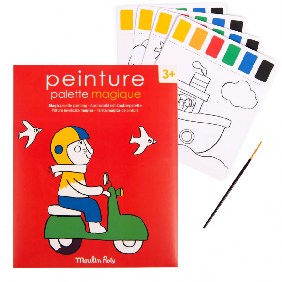 Pittura tavolozza magica con pennello - Les Popipop