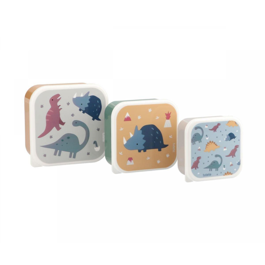 Set di 3 Scatoline Snack Dinos World
