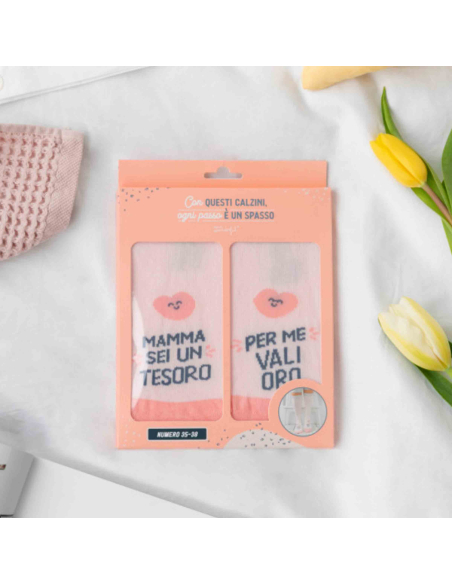 Calzini - Mamma, sei un tesoro, per me vali oro