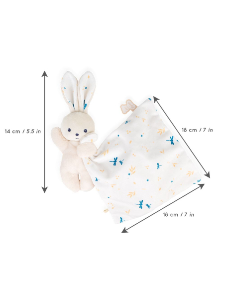 Dou Dou Orsetto morbido con copertina Bianco con Libellule