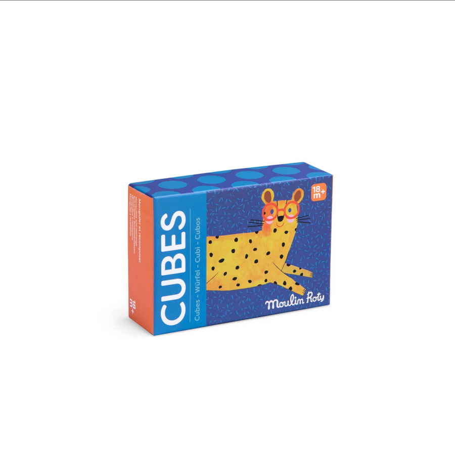 Puzzle 6 cubi in legno - Gli animali