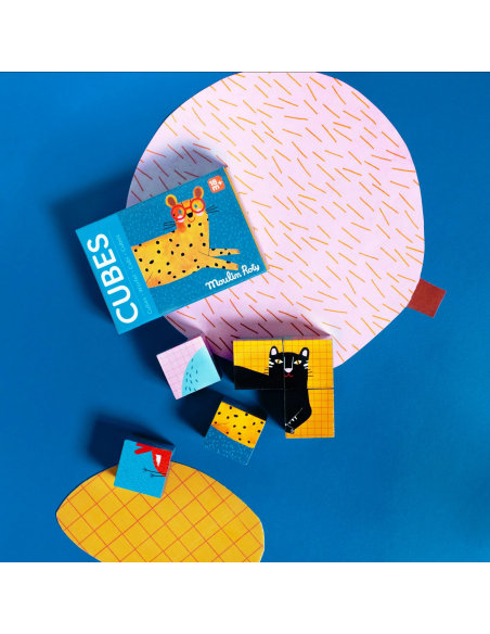 Puzzle 6 cubi in legno - Gli animali