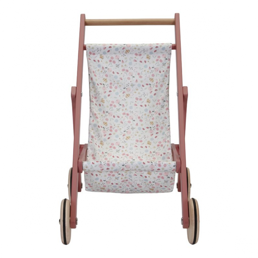 Passeggino in legno per bambole Flowers&Butterly 2