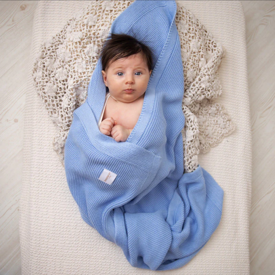 Luxury Bamboo - Coperta trama classica 80x100 cm - Azzurro 2