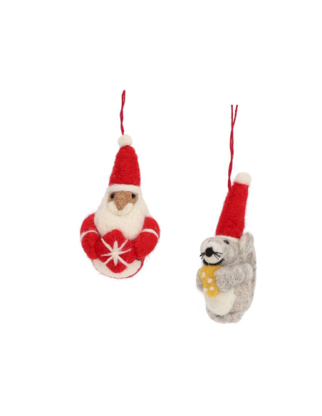 Decorazione Natalizia Babbo Natale Pacchetto Regalo